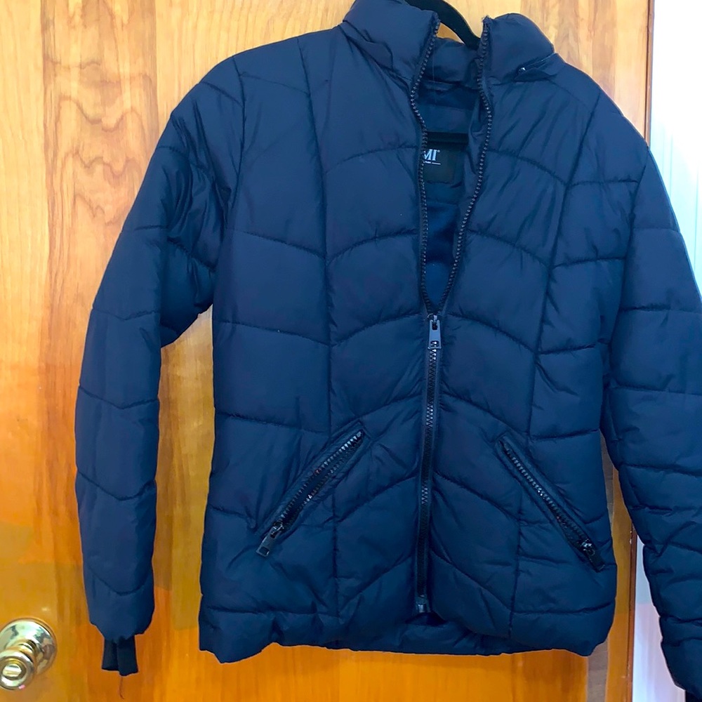 Navy blue winter jacket with navy thin wool inside